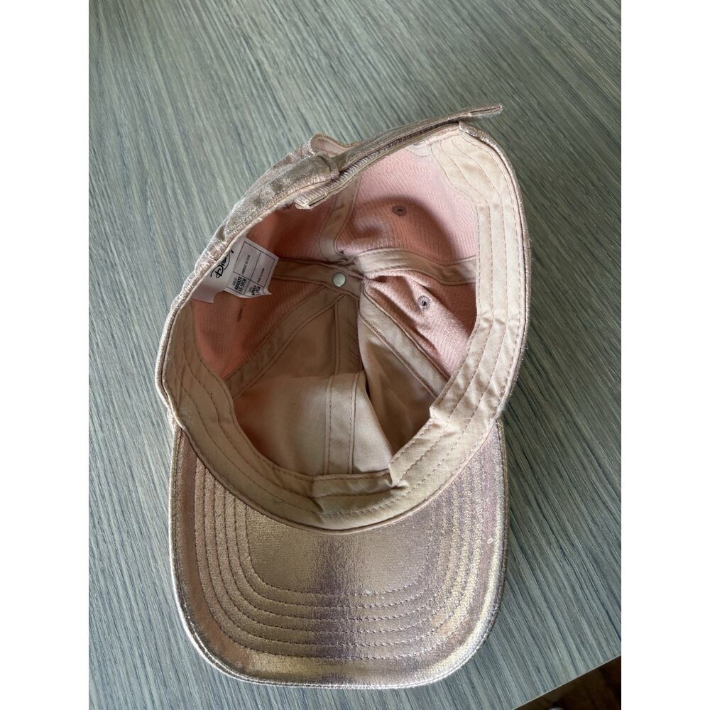 Disney Parks Mickey Mouse Rose Gold Sequin Adult Baseball Cap Hat Adjustable - Picture 3 of 6